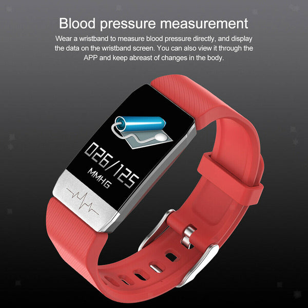Waterproof Smart Bracelet Blood Pressure Smart Watch Sleep Monitor Black