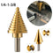 1/4 - 1-3/8 inch Titanium Steel Metal UNI Variable Stepped Down Drill Bit