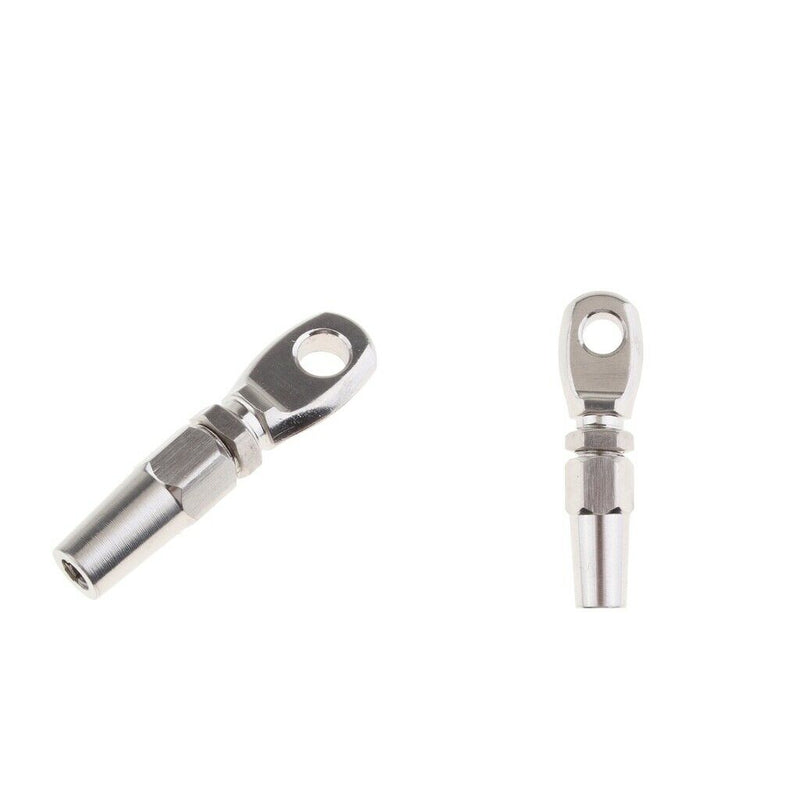 2X 316 Stainless Steel Wire Cable Rope Eye DIY Fitting Rigging Hardware 6mm