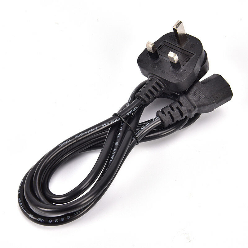 1.5m Long IEC Kettle Lead Power Cable 3 Pin UK Plug PC Monitor TV C13 Cord  3C