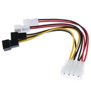 4 Pin to 4 x 3 Pin Male Case Fan Power Connector Y-Splitter Cable