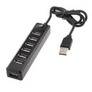 7 Port USB 2.0 Hub High-Speed Data Ports Splitter AC Power Adapter Black