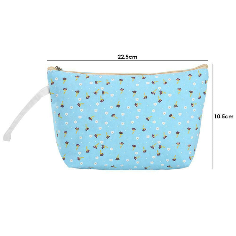 Portable Flower Floral Pen Bag Cosmetic Storage Travel Stationery Pouch (A) A