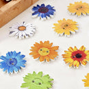 50X Lot Wooden Buttons Sewing 2-holes Scrapbooking Button Crafts Flower Shape