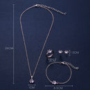 4X Footprints Paw Jewelry Set Crystal Necklace Bracelet Ring Earings Hot Gift 3C