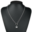 Women Men Stainless Steel PadLock Pendant Necklace Chain Jewelry Gift Punk OZ