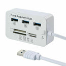 Aluminum 3 Port USB 3.0 Hub MS SD M2 TF Multi-In-1 Memory Card Reader Adapter