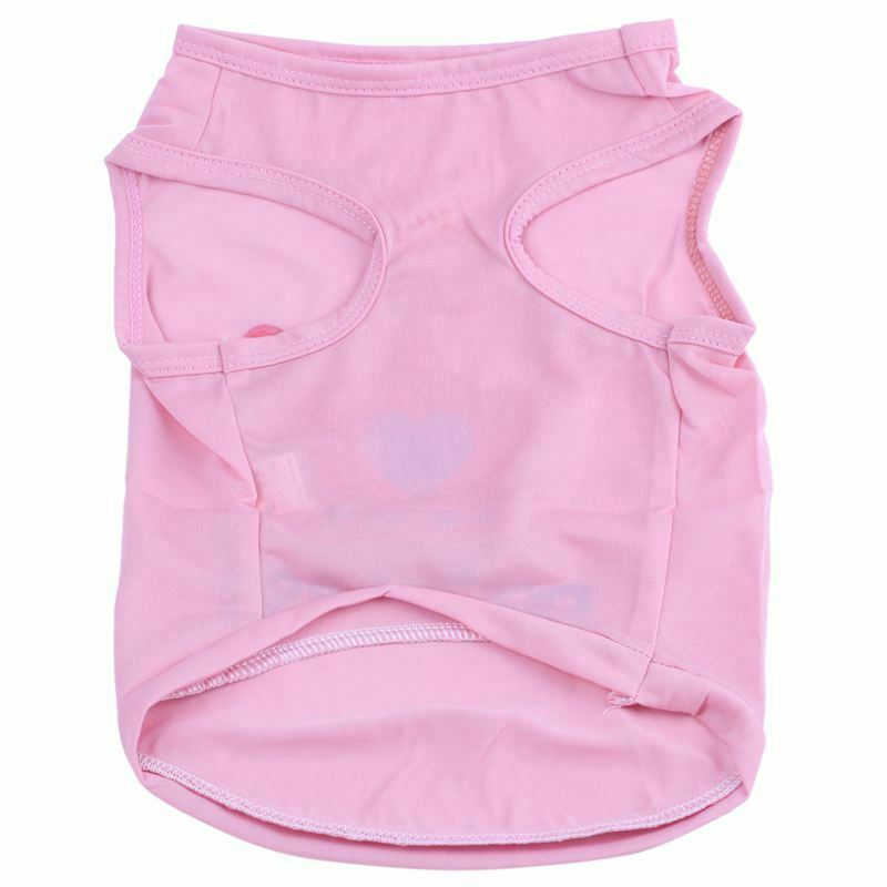 Mini Clothing Dog Cat Puppy Clothes Pink T-Shirt Vest Type L R2Y3