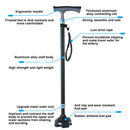 Old Man Aluminum Alloy Cane Foldable Portable Stable Walking Stick Rugged