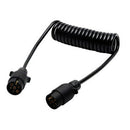 Trailer Spring Coil 7-pin Plug Socket Extension Cable Car Lead Towing Wire Bla_