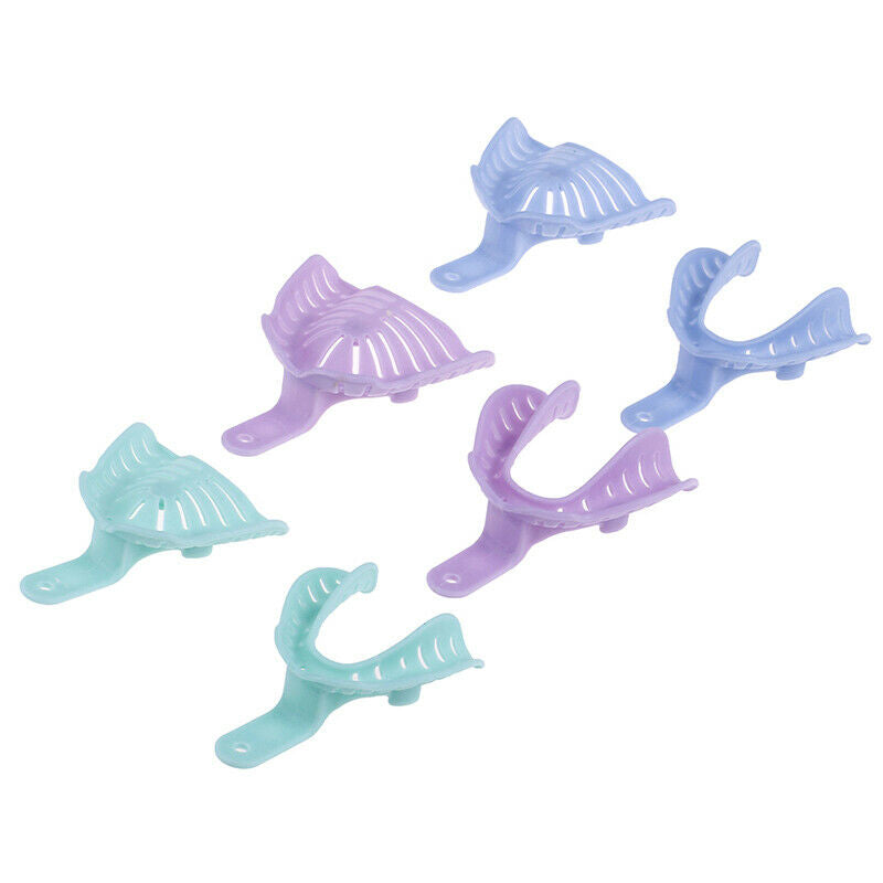 6Pcs Colorful Dental Impression Trays Plastic Materials Teeth Hol Ew