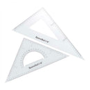 2x Plastic 30/60/45/90 Degree Geometry Triangle Ruler For  Drawing Math