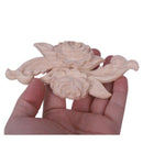 1X Rubber Wood Carved Corner Craft Onlay Applique Furniture Door Home Decor L6T7