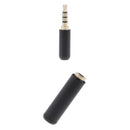 2x 3.5mm 4-pole Female & Male Plug Jack A/V Extender Cable Connector Black