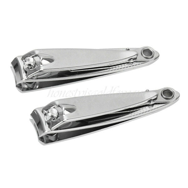 2Pcs Stainless Steel Toe Nail Clipper Cutter Trimmer Manicure Pedicure Tool