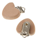 10pcs Beech Wooden Baby Pacifier Soother Holders Heart-Shaped Teething Toys