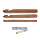 3pcs Wood Chunky Crochet Hook With Measuring Tape15 20 25mm Knitting Needles