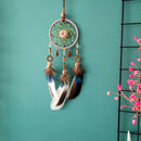 Car Dream Catcher for Rearview Mirror Handmade  Navy Blue Car Charms Hangi FT