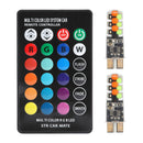 2x T10 6 RGB COB LED Car Bulbs Remote Control Auto Interior Map Reading Light