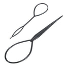 2 pcs Topsy Tail Hair Styler Hair Style Hair Twister Snare Loop Black