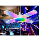 E27 LED Workshop Light Bulb RGB Bluetooth Speaker Remote Control 50W Office