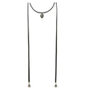 Gothic Black Velvet Choker Beads Charm Pendant Necklace Boho Long Chain