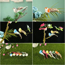 12pcs DIY Simulated Birds with Clip Artificial Colorful Feather Home Decor