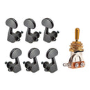 Guitar 3 Way Toggle Switch Full Closed Tuning Peg Machine Heads Tuners