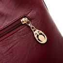 Women Bag Soft PU Leather Messenger Totes Handbags Shoulder Bags(Wine Red)