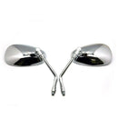 2PCS Motorcycle Oval Chrome Rear View Glasses Mirror For Ducati KTM KawasakiJ 3C