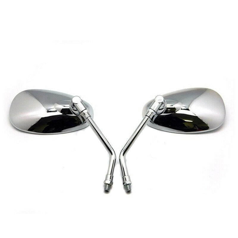 2PCS Motorcycle Oval Chrome Rear View Glasses Mirror For Ducati KTM KawasakiJ 3C