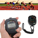 Digital Handheld Sports Stopwatch Stop Watch Timer Alarm Counter Black X3E9 Z5K2