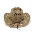 Natural Straw Hat Western Cowboy Hat Ladies Men'S Hand-Woven Hat Outdoor TraG1O1