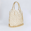 Bright Paper Ropes Hollow Woven Bag Straw Bag Female Reticulate Handbag Net M2I8