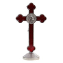 Alloy Jesus Cross Statue Home Desktop Car Decoration Stand Ornament Gift