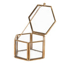 Durable Glass Geometric Jewelry Display Organizer Case Hexagon for Trinket
