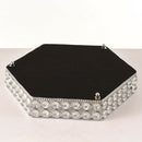 1pc Hex Mirrored Crystal Vanity Tray Cosmetic Home Bedroom Decor Dresser
