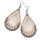 Bohemian Retro Water Drip String Dangle Hanging Drop Earrings With Beads Fo A9D1