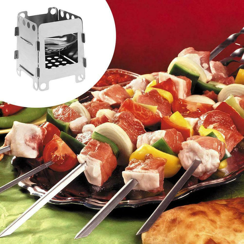 Outdoor Portable Folding Alcohol Stove Stainless Steel Wood Burner Furnace A