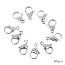 100pcs/Lot 12mm Stainless Steel Lobster Clasps Hooks for DIY Jewelry Making