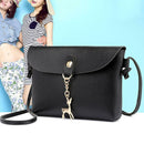 Simple PU Women Casual Shoulder Bags Pure Messenger Phone Handbag/Black A