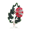 Fashion Ladybug Insect Brooch Collar Pins Crystal Leaves Corsage Jewelry  OZ