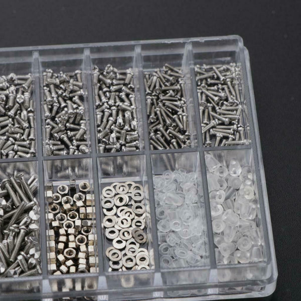 1000Pieces Eyeglasses Screws Repairing Tools Kit With Tweezer Cleaning Cloth