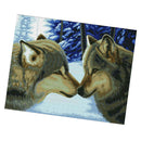 Wolf Cross Stitch Stamped Kits Pre-Printed Cross-Stitching Patterns for Beginner