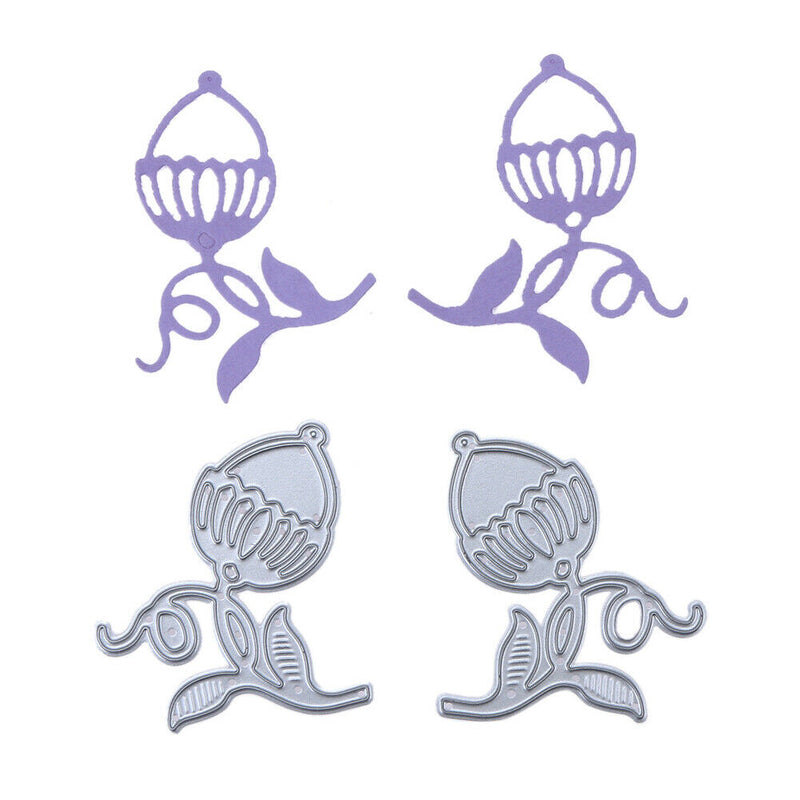 Symmetrical Flower Bud DIY Metal Embroidery Craft Stencil Cutting Die