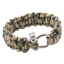 Survival Bracelet with Stainless Steel Bow Shackle - Desert Camo - Ideal ac A8V4