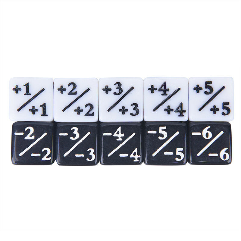10x Dice Counters 5 Positive +1/+1 & 5 Negative -1/-1 For Gathering Table WGJ Gw