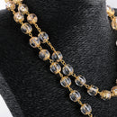 10mm Rosary Beads Cross Necklace Pendant for Women Men Girls Sweater Jewelry