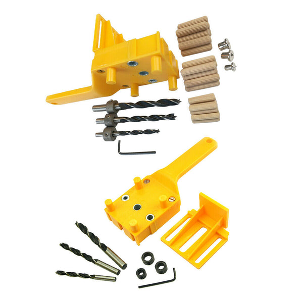 2 Pieces Woodworking Dowel Jig With Drill Bits Sets For Joinery Doweling