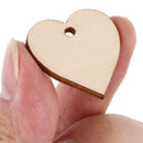 50pcs Hearts - Wooden Blank Craft Embellishment - Heart Decoration 30mm K5M1